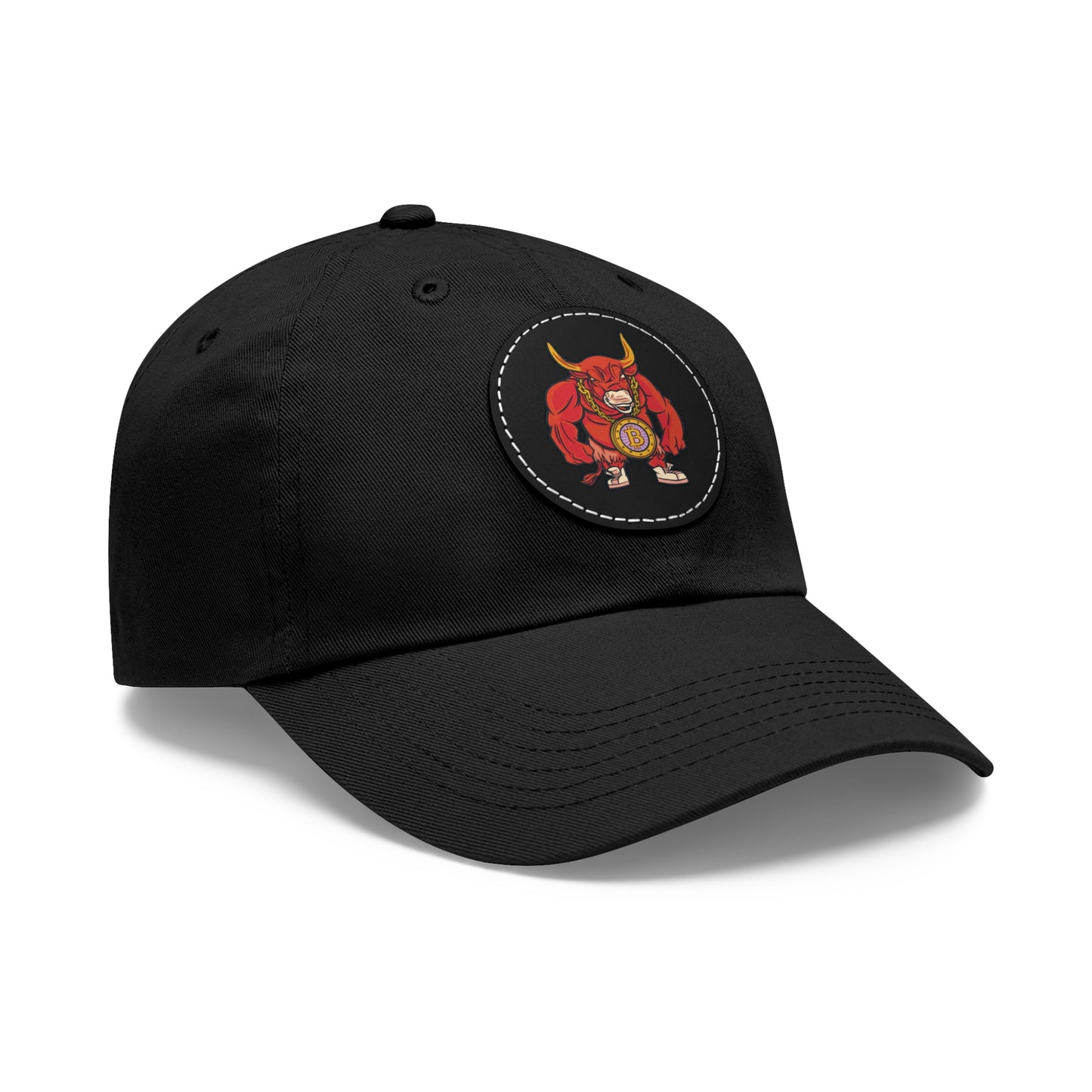 Bitcoin Bull Hat with Leather Patch (Round)