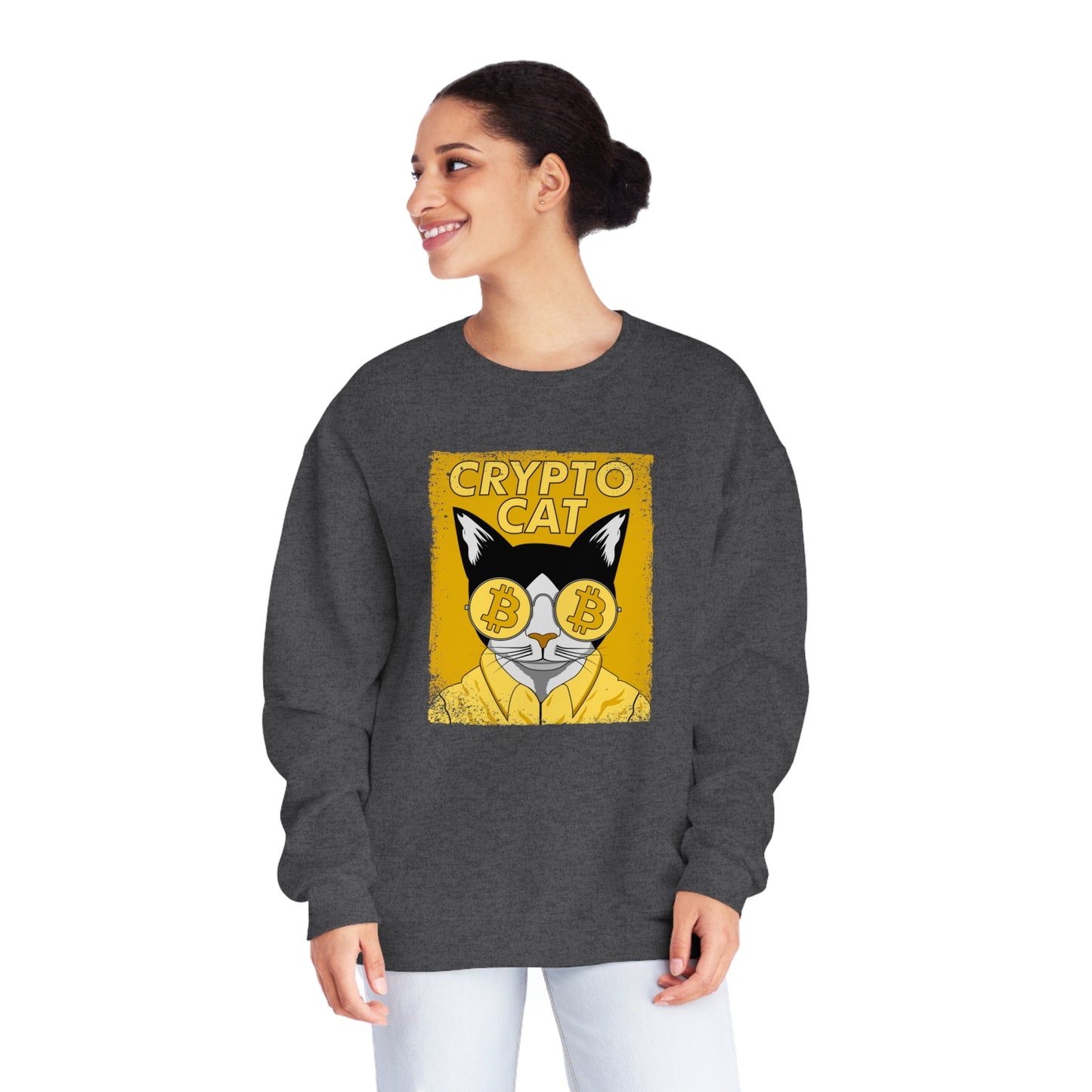 Unisex NuBlend® Crewneck Crypto Cat Sweatshirt