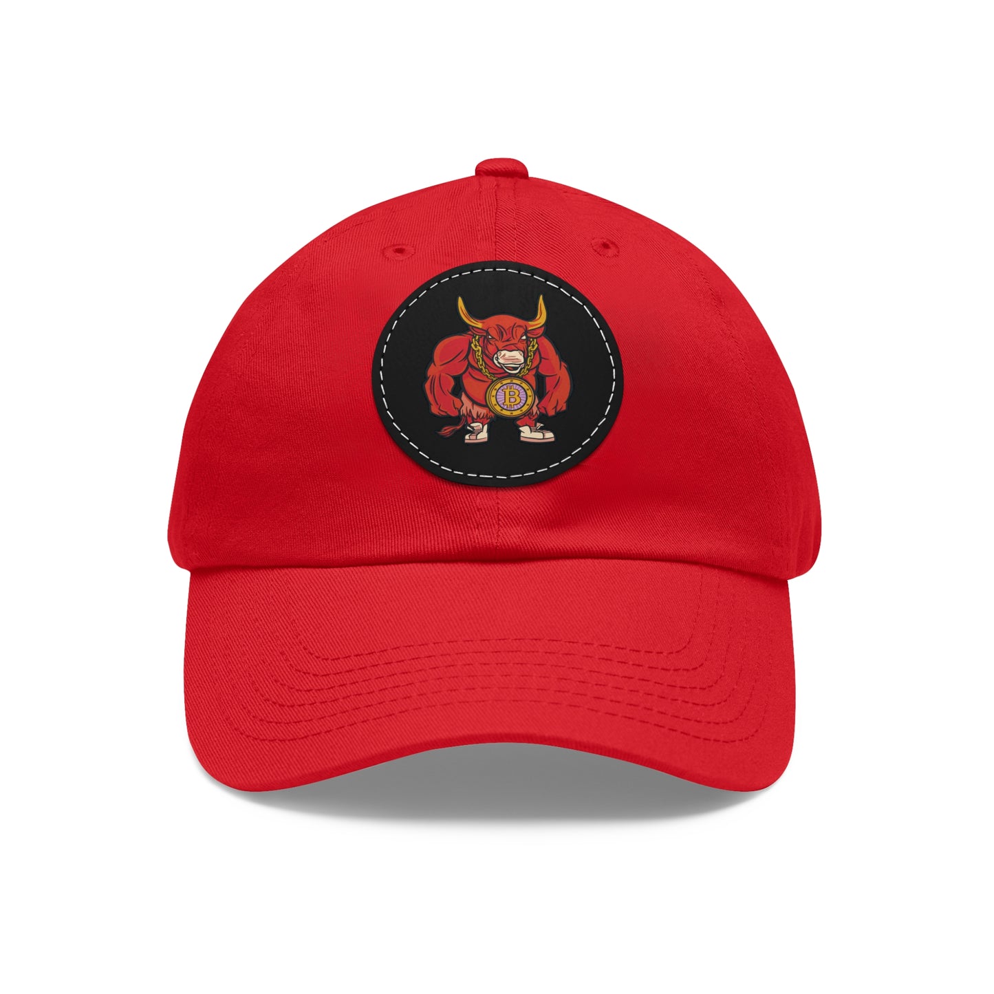 Bitcoin Bull Hat with Leather Patch (Round)