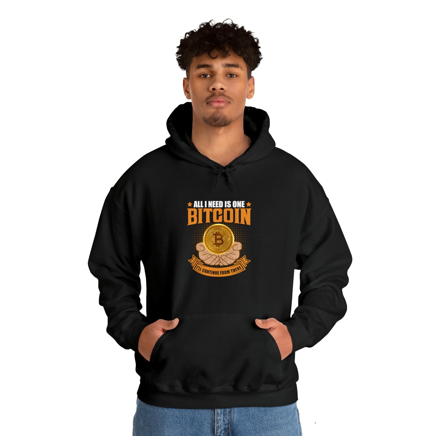 Unisex Heavy Blend™ Hooded All I need is one Bitcoin