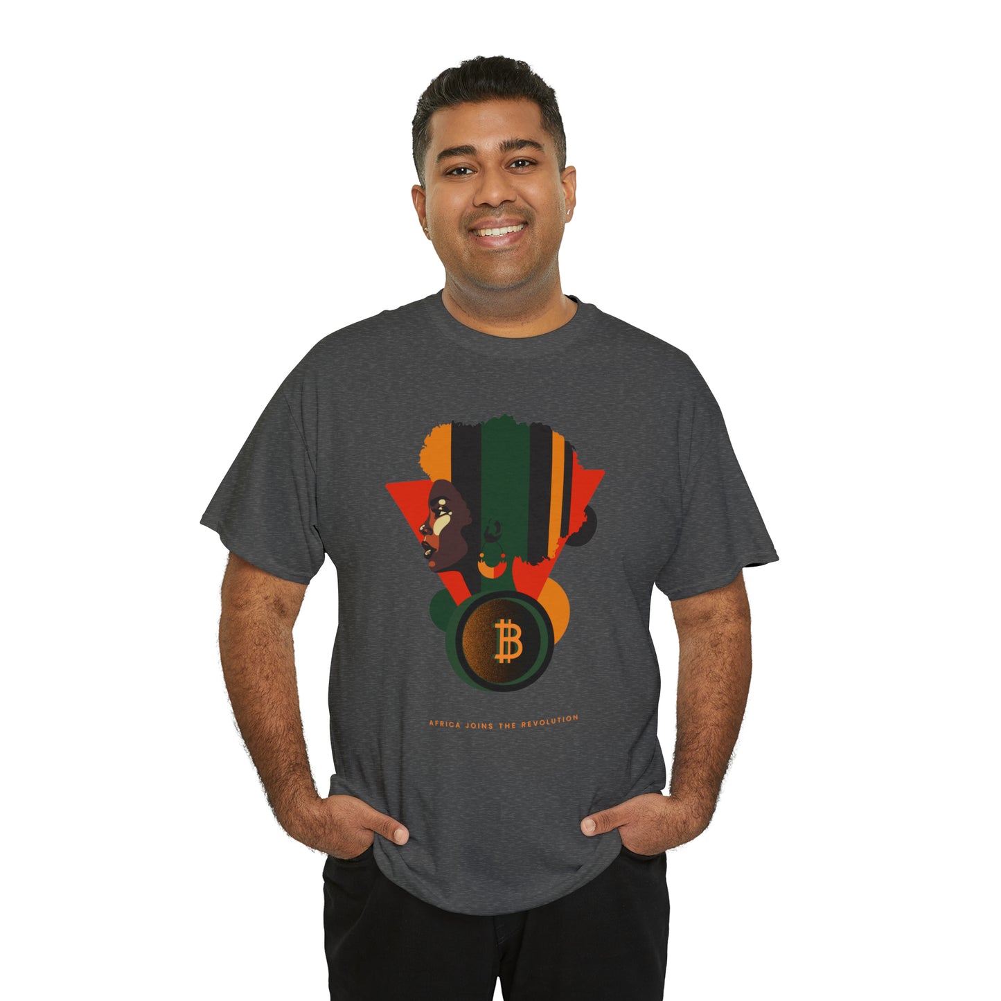 Unisex Heavy Cotton Africa Joins the Bitcoin Revolution T-shirt