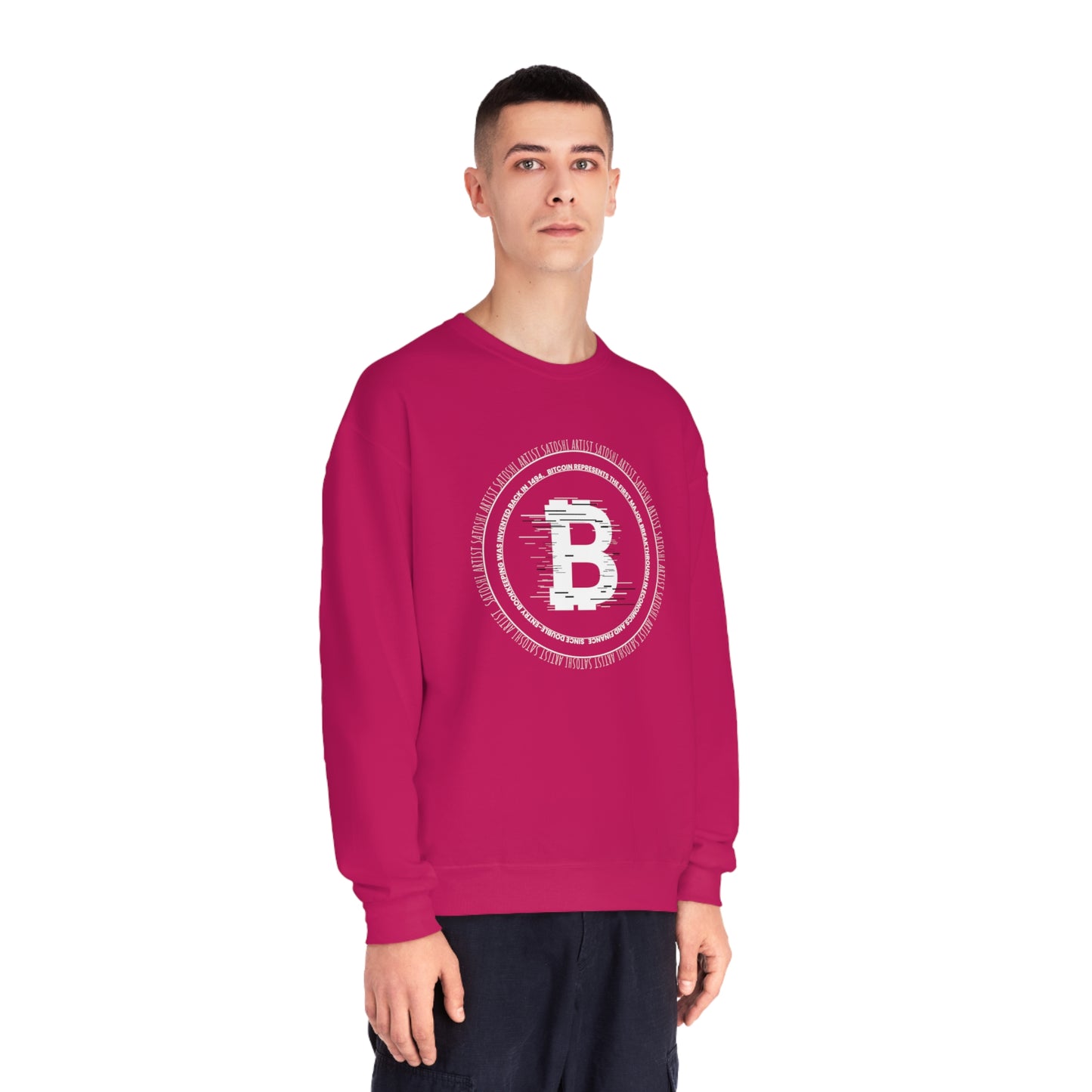 Unisex NuBlend® Crewneck Satoshi Artist Bitcoin Sweatshirt